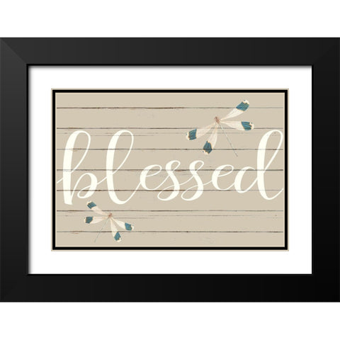 Blessed Dragonfly Black Modern Wood Framed Art Print with Double Matting by Allen, Kimberly