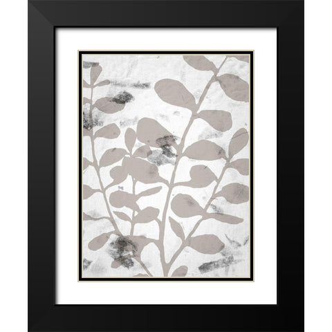 Mono Leaves 2 Black Modern Wood Framed Art Print with Double Matting by Allen, Kimberly