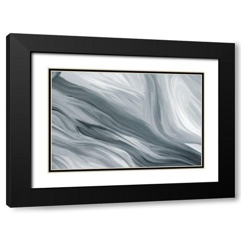 Waves Black Modern Wood Framed Art Print with Double Matting by Allen, Kimberly