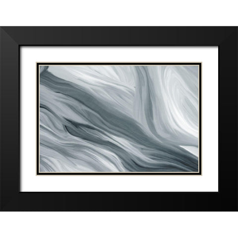 Waves Black Modern Wood Framed Art Print with Double Matting by Allen, Kimberly