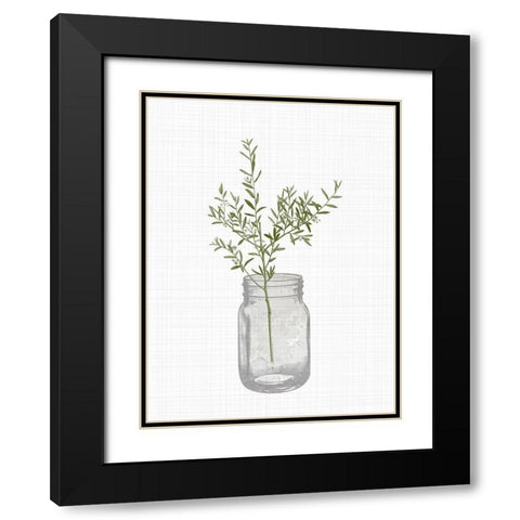 Jar Herbs 1 Black Modern Wood Framed Art Print with Double Matting by Allen, Kimberly