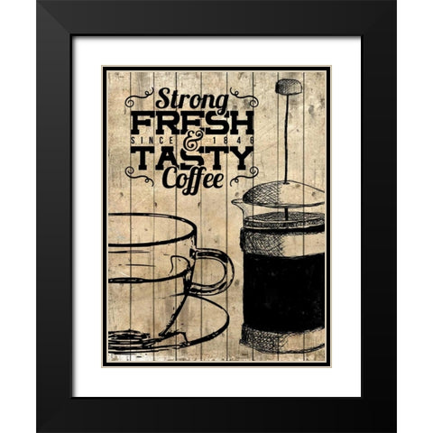 Premium Coffee 2 Black Modern Wood Framed Art Print with Double Matting by Allen, Kimberly