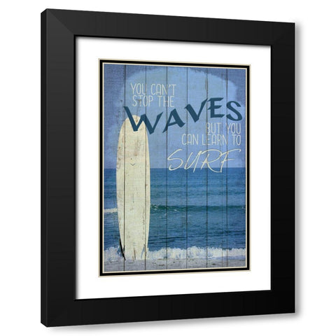 Learn to Surf Black Modern Wood Framed Art Print with Double Matting by Allen, Kimberly