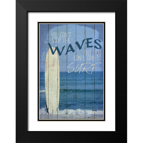 Learn to Surf Black Modern Wood Framed Art Print with Double Matting by Allen, Kimberly