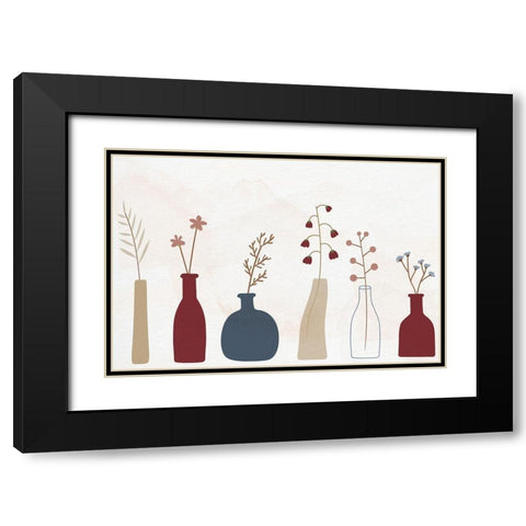 Row of Vases Black Modern Wood Framed Art Print with Double Matting by Allen, Kimberly
