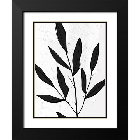 Plaster Leaves 1 Black Modern Wood Framed Art Print with Double Matting by Allen, Kimberly