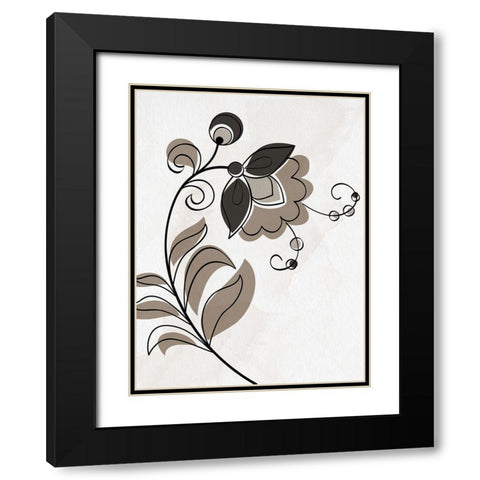 Folk 1 Black Modern Wood Framed Art Print with Double Matting by Allen, Kimberly