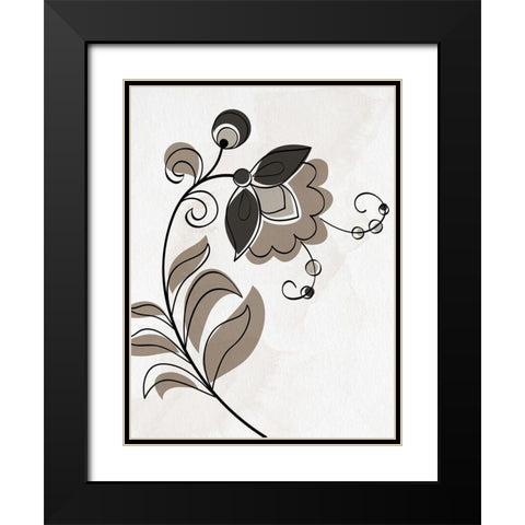Folk 1 Black Modern Wood Framed Art Print with Double Matting by Allen, Kimberly