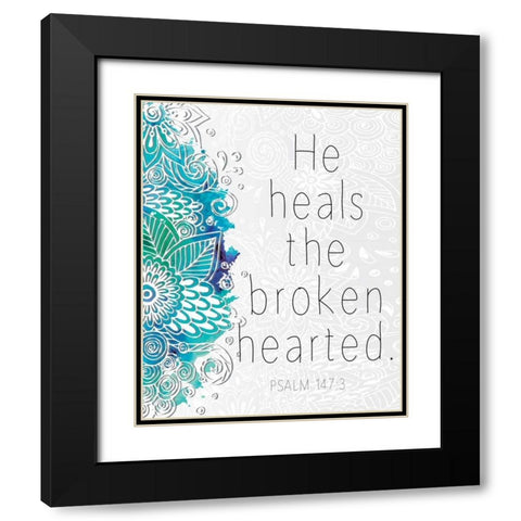 He Heals Black Modern Wood Framed Art Print with Double Matting by Allen, Kimberly