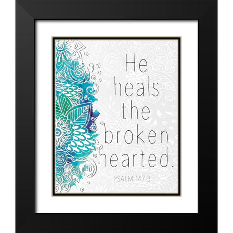 He Heals Black Modern Wood Framed Art Print with Double Matting by Allen, Kimberly