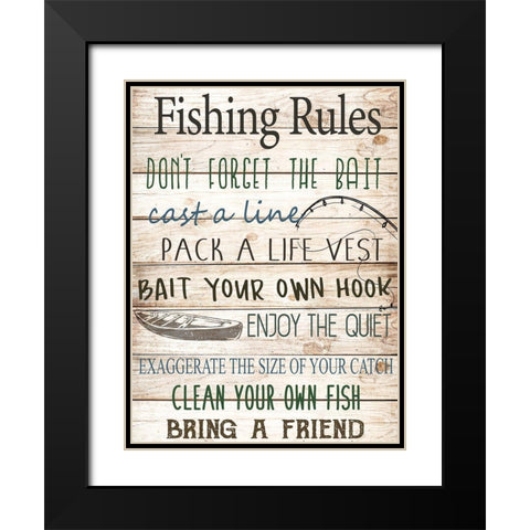 Bait Your Own Hook Black Modern Wood Framed Art Print with Double Matting by Allen, Kimberly