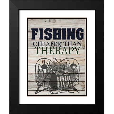 Fishing Black Modern Wood Framed Art Print with Double Matting by Allen, Kimberly