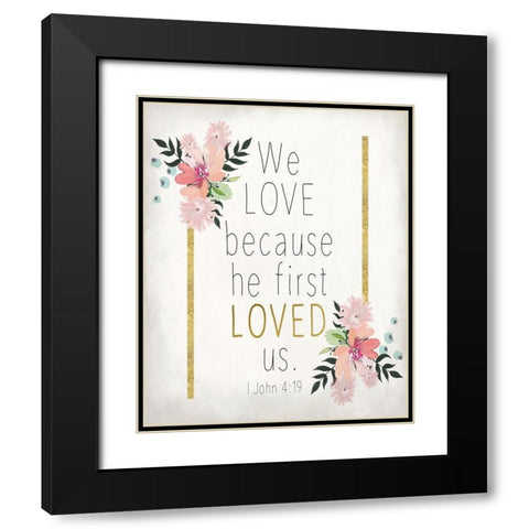 We Love Black Modern Wood Framed Art Print with Double Matting by Kimberly, Allen
