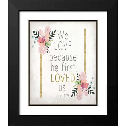 We Love Black Modern Wood Framed Art Print with Double Matting by Kimberly, Allen