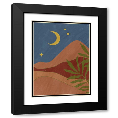 Desert Moon Black Modern Wood Framed Art Print with Double Matting by Allen, Kimberly