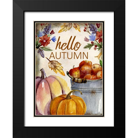 Hello Autumn Black Modern Wood Framed Art Print with Double Matting by Allen, Kimberly
