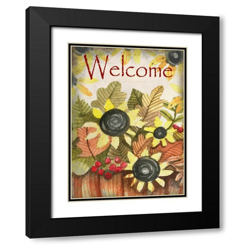 Welcome Fall Black Modern Wood Framed Art Print with Double Matting by Allen, Kimberly
