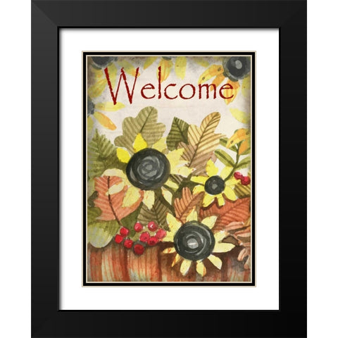 Welcome Fall Black Modern Wood Framed Art Print with Double Matting by Allen, Kimberly