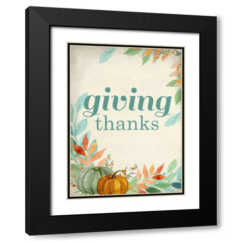 Giving Thanks Black Modern Wood Framed Art Print with Double Matting by Allen, Kimberly