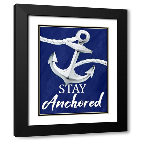 Stay Anchored Black Modern Wood Framed Art Print with Double Matting by Allen, Kimberly