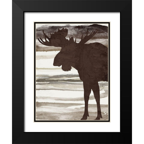 Moose 2 Black Modern Wood Framed Art Print with Double Matting by Allen, Kimberly