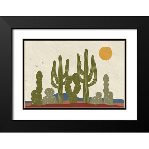 Cactus Walk Black Modern Wood Framed Art Print with Double Matting by Allen, Kimberly