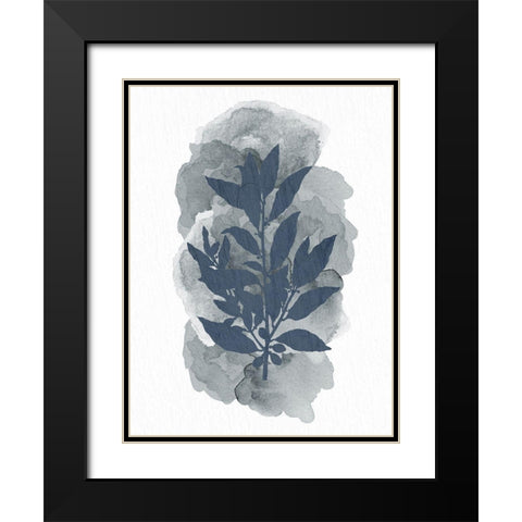 Leaf Silhouette 1 Black Modern Wood Framed Art Print with Double Matting by Allen, Kimberly