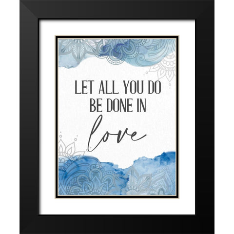 Watercolor Love Black Modern Wood Framed Art Print with Double Matting by Allen, Kimberly