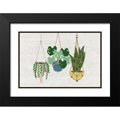 Burlap Hanging Plants Black Modern Wood Framed Art Print with Double Matting by Allen, Kimberly