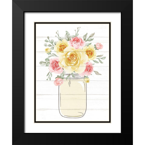 Floral Jar 4 Black Modern Wood Framed Art Print with Double Matting by Allen, Kimberly