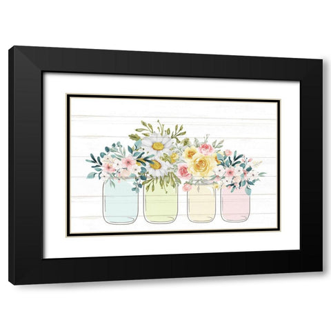 Floral Jar 6 Black Modern Wood Framed Art Print with Double Matting by Allen, Kimberly