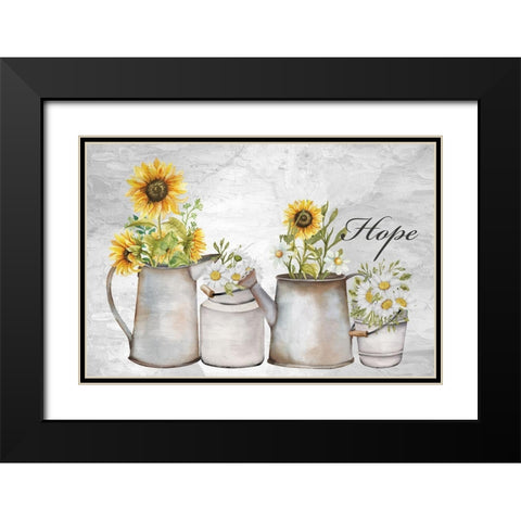 Hope Sunflower Daisies Black Modern Wood Framed Art Print with Double Matting by Allen, Kimberly