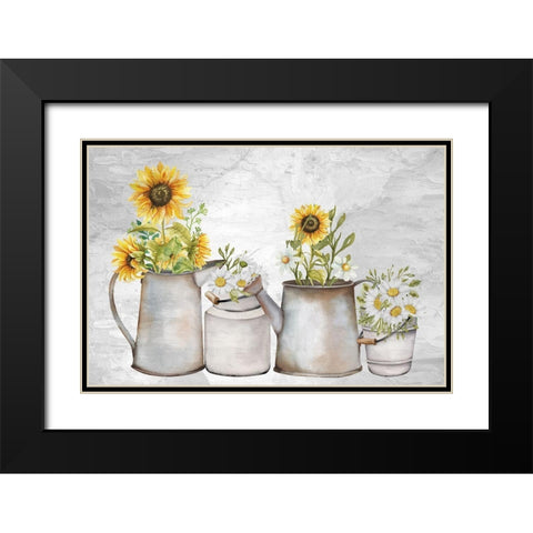 Hope Sunflower Daisies Black Modern Wood Framed Art Print with Double Matting by Allen, Kimberly