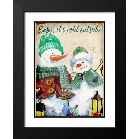 Baby its Cold Outside Black Modern Wood Framed Art Print with Double Matting by Allen, Kimberly