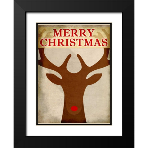 Reindeer Christmas Black Modern Wood Framed Art Print with Double Matting by Allen, Kimberly
