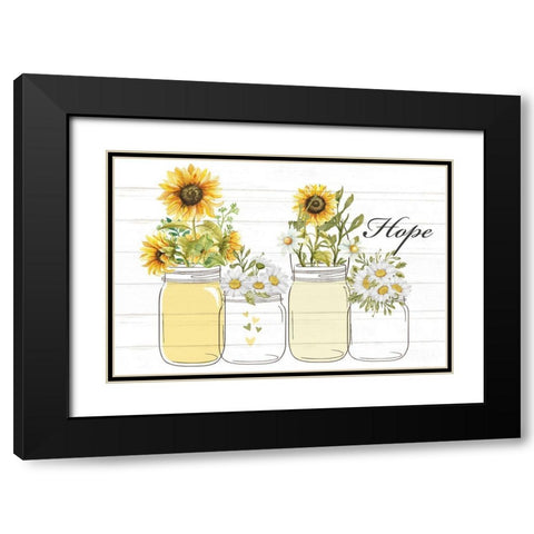 Mason Jar Floral 6 Black Modern Wood Framed Art Print with Double Matting by Allen, Kimberly