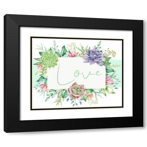 Succulent Sentiment 2 Black Modern Wood Framed Art Print with Double Matting by Allen, Kimberly