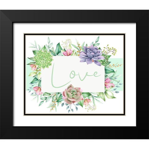 Succulent Sentiment 2 Black Modern Wood Framed Art Print with Double Matting by Allen, Kimberly