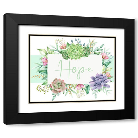 Succulent Sentiment 3 Black Modern Wood Framed Art Print with Double Matting by Allen, Kimberly