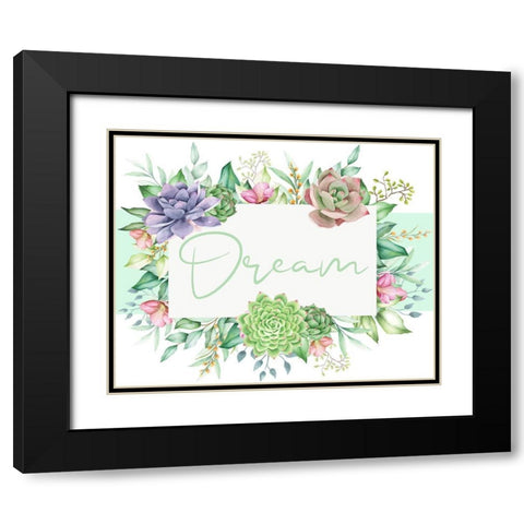 Succulent Sentiment 4 Black Modern Wood Framed Art Print with Double Matting by Allen, Kimberly