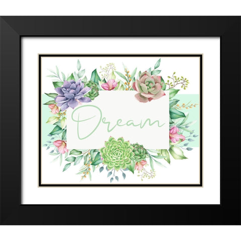 Succulent Sentiment 4 Black Modern Wood Framed Art Print with Double Matting by Allen, Kimberly