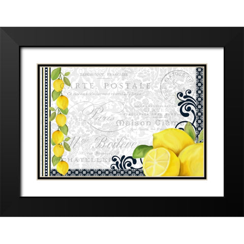 Lemons Black Modern Wood Framed Art Print with Double Matting by Allen, Kimberly