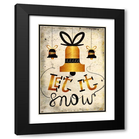 Let it Snow Black Modern Wood Framed Art Print with Double Matting by Allen, Kimberly