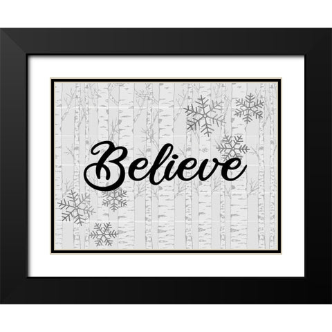 Believe Aspens 1 Black Modern Wood Framed Art Print with Double Matting by Allen, Kimberly