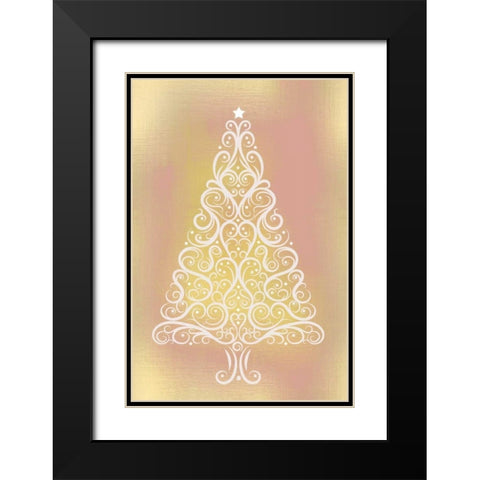 Frosted Christmas Gold Black Modern Wood Framed Art Print with Double Matting by Allen, Kimberly