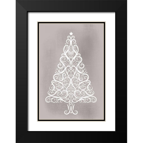 Frosted Christmas Silver Black Modern Wood Framed Art Print with Double Matting by Allen, Kimberly