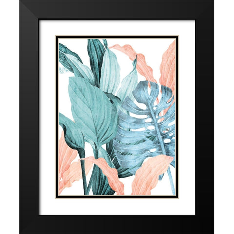Coral Palms 1 Black Modern Wood Framed Art Print with Double Matting by Allen, Kimberly