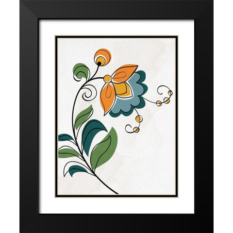 Bold Floral 1 Black Modern Wood Framed Art Print with Double Matting by Allen, Kimberly