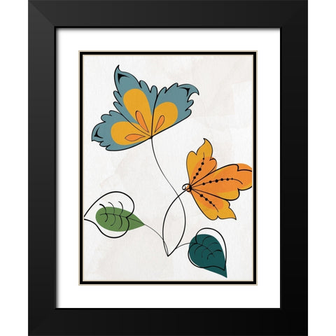 Bold Floral 2 Black Modern Wood Framed Art Print with Double Matting by Allen, Kimberly
