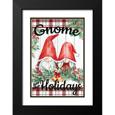 Gnome for the Holidays Black Modern Wood Framed Art Print with Double Matting by Allen, Kimberly